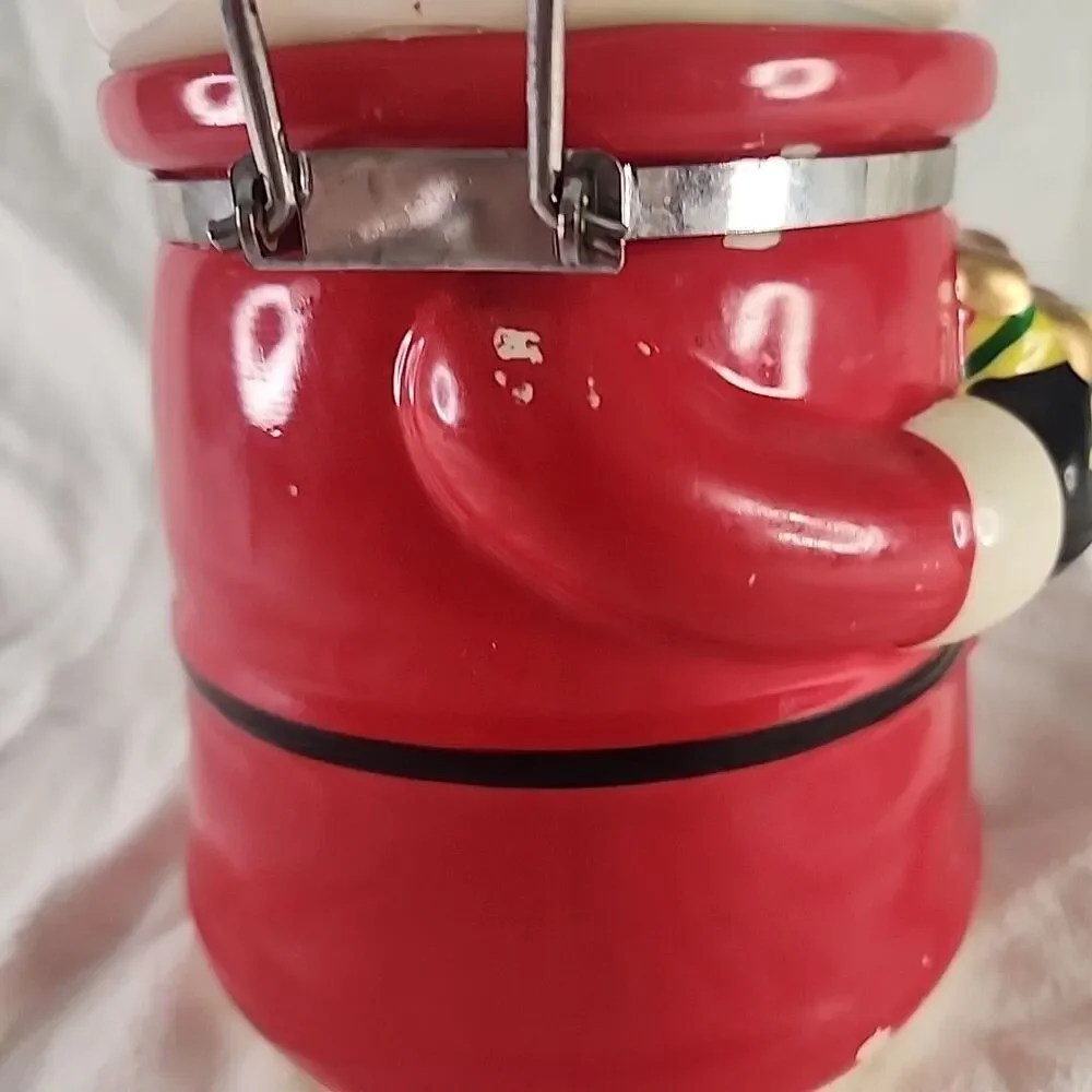 Santa Cookie Jar Cannister Hindged Locking Seal WBBOTTLE 12
